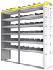 24-7572-6 Square back bin separator combo shelf unit 75"Wide x 15.5"Deep x 72"High with 6 shelves