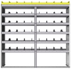 24-7572-6 Square back bin separator combo shelf unit 75"Wide x 15.5"Deep x 72"High with 6 shelves