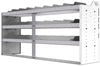 24-7836-3 Square back bin separator combo shelf unit 75"Wide x 18.5"Deep x 36"High with 3 shelves