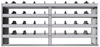 24-7836-4 Square back bin separator combo shelf unit 75"Wide x 18.5"Deep x 36"High with 4 shelves