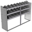 24-7848-3 Square back bin separator combo shelf unit 75"Wide x 18.5"Deep x 48"High with 3 shelves