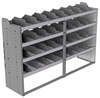 24-7848-4 Square back bin separator combo shelf unit 75"Wide x 18.5"Deep x 48"High with 4 shelves