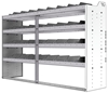 24-7848-4 Square back bin separator combo shelf unit 75"Wide x 18.5"Deep x 48"High with 4 shelves