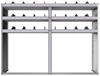 24-7858-3 Square back bin separator combo shelf unit 75"Wide x 18.5"Deep x 58"High with 3 shelves