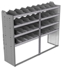24-7858-4 Square back bin separator combo shelf unit 75"Wide x 18.5"Deep x 58"High with 4 shelves