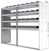 24-7858-4 Square back bin separator combo shelf unit 75"Wide x 18.5"Deep x 58"High with 4 shelves