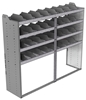 24-7863-4 Square back bin separator combo shelf unit 75"Wide x 18.5"Deep x 63"High with 4 shelves