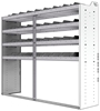 24-7863-4 Square back bin separator combo shelf unit 75"Wide x 18.5"Deep x 63"High with 4 shelves