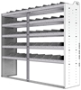 24-7863-5 Square back bin separator combo shelf unit 75"Wide x 18.5"Deep x 63"High with 5 shelves