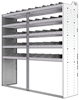 24-7872-5 Square back bin separator combo shelf unit 75"Wide x 18.5"Deep x 72"High with 5 shelves