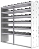 24-7872-6 Square back bin separator combo shelf unit 75"Wide x 18.5"Deep x 72"High with 6 shelves