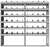 24-7872-6 Square back bin separator combo shelf unit 75"Wide x 18.5"Deep x 72"High with 6 shelves