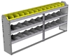 24-8136-3 Square back bin separator combo shelf unit 84"Wide x 11.5"Deep x 36"High with 3 shelves