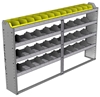 24-8148-4 Square back bin separator combo shelf unit 84"Wide x 11.5"Deep x 48"High with 4 shelves