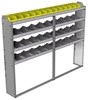 24-8163-4 Square back bin separator combo shelf unit 84"Wide x 11.5"Deep x 63"High with 4 shelves