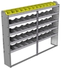 24-8163-5 Square back bin separator combo shelf unit 84"Wide x 11.5"Deep x 63"High with 5 shelves