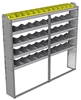 24-8172-5 Square back bin separator combo shelf unit 84"Wide x 11.5"Deep x 72"High with 5 shelves