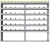 24-8172-6 Square back bin separator combo shelf unit 84"Wide x 11.5"Deep x 72"High with 6 shelves