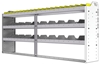 24-8336-3 Square back bin separator combo shelf unit 84"Wide x 13.5"Deep x 36"High with 3 shelves