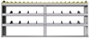 24-8336-3 Square back bin separator combo shelf unit 84"Wide x 13.5"Deep x 36"High with 3 shelves