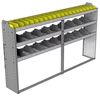 24-8348-3 Square back bin separator combo shelf unit 84"Wide x 13.5"Deep x 48"High with 3 shelves