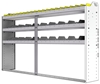 24-8348-3 Square back bin separator combo shelf unit 84"Wide x 13.5"Deep x 48"High with 3 shelves