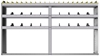 24-8348-3 Square back bin separator combo shelf unit 84"Wide x 13.5"Deep x 48"High with 3 shelves