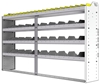 24-8348-4 Square back bin separator combo shelf unit 84"Wide x 13.5"Deep x 48"High with 4 shelves