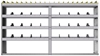 24-8348-4 Square back bin separator combo shelf unit 84"Wide x 13.5"Deep x 48"High with 4 shelves