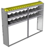 24-8358-3 Square back bin separator combo shelf unit 84"Wide x 13.5"Deep x 58"High with 3 shelves
