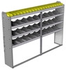 24-8358-4 Square back bin separator combo shelf unit 84"Wide x 13.5"Deep x 58"High with 4 shelves