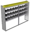 24-8358-4 Square back bin separator combo shelf unit 84"Wide x 13.5"Deep x 58"High with 4 shelves