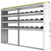 24-8358-4 Square back bin separator combo shelf unit 84"Wide x 13.5"Deep x 58"High with 4 shelves