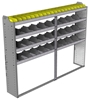 24-8363-4 Square back bin separator combo shelf unit 84"Wide x 13.5"Deep x 63"High with 4 shelves