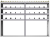 24-8363-4 Square back bin separator combo shelf unit 84"Wide x 13.5"Deep x 63"High with 4 shelves