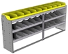 24-8536-3 Square back bin separator combo shelf unit 84"Wide x 15.5"Deep x 36"High with 3 shelves