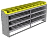 24-8536-4 Square back bin separator combo shelf unit 84"Wide x 15.5"Deep x 36"High with 4 shelves