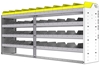 24-8536-4 Square back bin separator combo shelf unit 84"Wide x 15.5"Deep x 36"High with 4 shelves