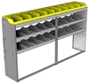 24-8548-3 Square back bin separator combo shelf unit 84"Wide x 15.5"Deep x 48"High with 3 shelves