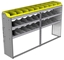 24-8548-3 Square back bin separator combo shelf unit 84"Wide x 15.5"Deep x 48"High with 3 shelves