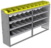 24-8548-4 Square back bin separator combo shelf unit 84"Wide x 15.5"Deep x 48"High with 4 shelves