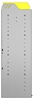 24-8548-4 Square back bin separator combo shelf unit 84"Wide x 15.5"Deep x 48"High with 4 shelves