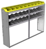 24-8558-3 Square back bin separator combo shelf unit 84"Wide x 15.5"Deep x 58"High with 3 shelves