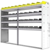 24-8558-4 Square back bin separator combo shelf unit 84"Wide x 15.5"Deep x 58"High with 4 shelves