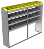 24-8563-4 Square back bin separator combo shelf unit 84"Wide x 15.5"Deep x 63"High with 4 shelves