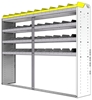 24-8563-4 Square back bin separator combo shelf unit 84"Wide x 15.5"Deep x 63"High with 4 shelves