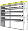 24-8563-5 Square back bin separator combo shelf unit 84"Wide x 15.5"Deep x 63"High with 5 shelves