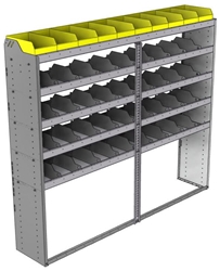 24-8572-5 Square back bin separator combo shelf unit 84"Wide x 15.5"Deep x 72"High with 5 shelves