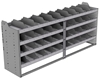 24-8836-4 Square back bin separator combo shelf unit 84"Wide x 18.5"Deep x 36"High with 4 shelves