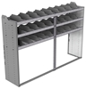 24-8858-3 Square back bin separator combo shelf unit 84"Wide x 18.5"Deep x 58"High with 3 shelves
